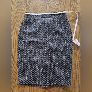 J.crew Tweed Chevron 8 Black and White Women's Pencil Skirt NWT
